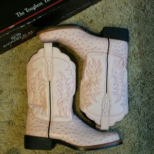 Double h pink ostrich riding cowboy boots 9
